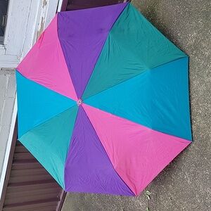 90's Colorful Umbrella. IRW International Rainwear 29" Handle 39" Across.